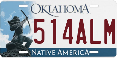 OK license plate 514ALM