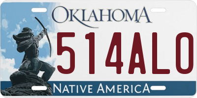 OK license plate 514ALO