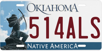 OK license plate 514ALS