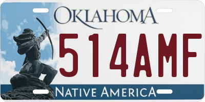 OK license plate 514AMF