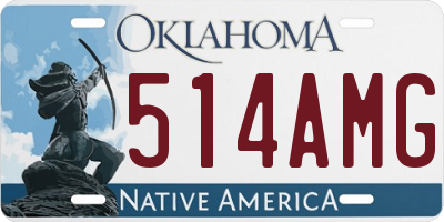 OK license plate 514AMG