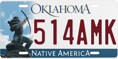 OK license plate 514AMK