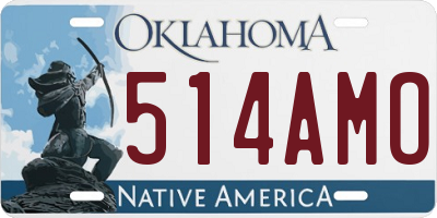 OK license plate 514AMO