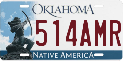 OK license plate 514AMR