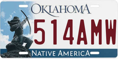 OK license plate 514AMW