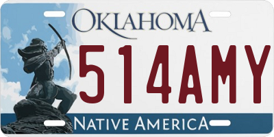 OK license plate 514AMY
