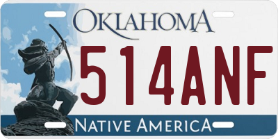 OK license plate 514ANF