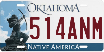 OK license plate 514ANM