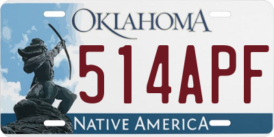 OK license plate 514APF