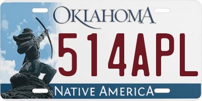 OK license plate 514APL