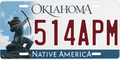 OK license plate 514APM