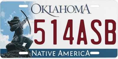 OK license plate 514ASB