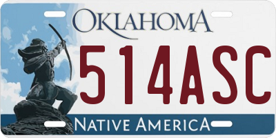 OK license plate 514ASC