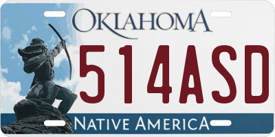 OK license plate 514ASD