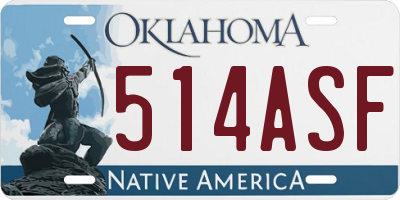 OK license plate 514ASF