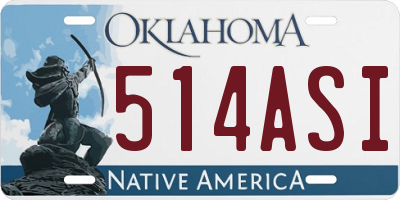 OK license plate 514ASI