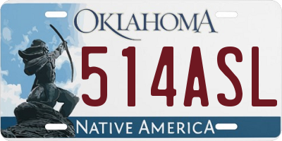 OK license plate 514ASL