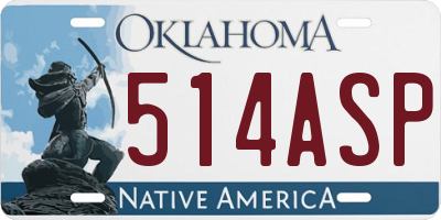 OK license plate 514ASP