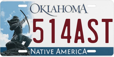 OK license plate 514AST