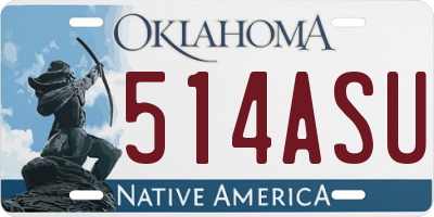 OK license plate 514ASU