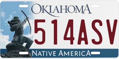 OK license plate 514ASV
