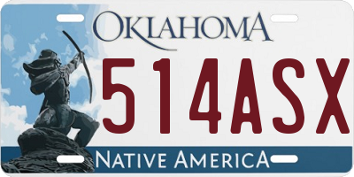 OK license plate 514ASX