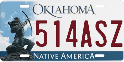 OK license plate 514ASZ