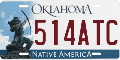 OK license plate 514ATC