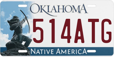 OK license plate 514ATG