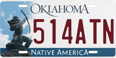 OK license plate 514ATN