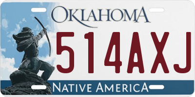 OK license plate 514AXJ
