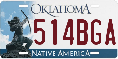 OK license plate 514BGA
