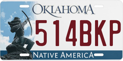 OK license plate 514BKP