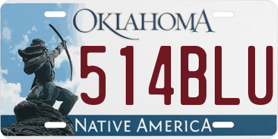OK license plate 514BLU