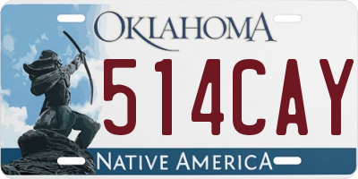 OK license plate 514CAY