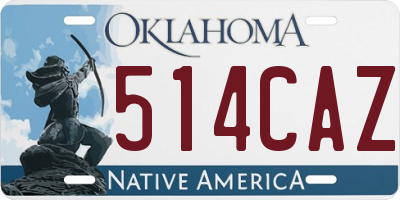 OK license plate 514CAZ