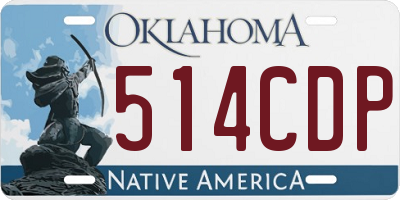 OK license plate 514CDP