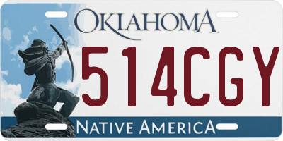 OK license plate 514CGY