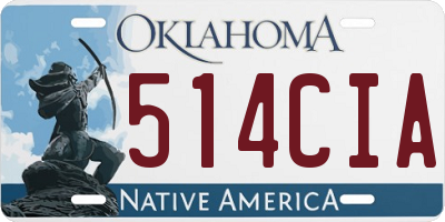 OK license plate 514CIA