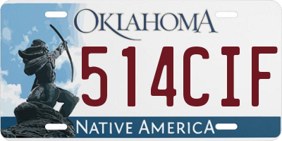 OK license plate 514CIF