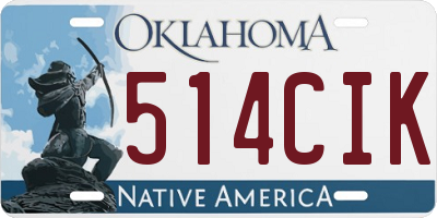 OK license plate 514CIK