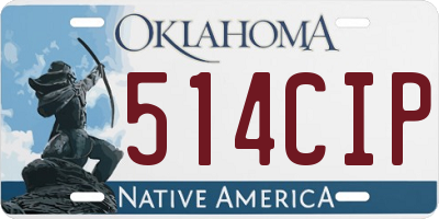 OK license plate 514CIP
