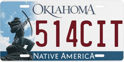 OK license plate 514CIT