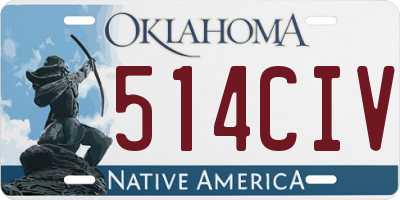 OK license plate 514CIV