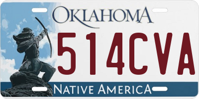OK license plate 514CVA