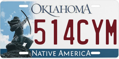 OK license plate 514CYM