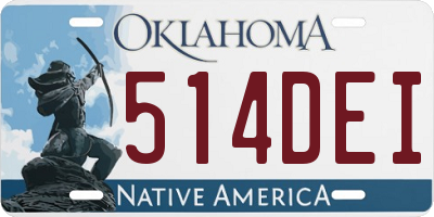 OK license plate 514DEI