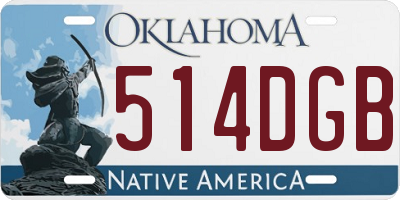 OK license plate 514DGB