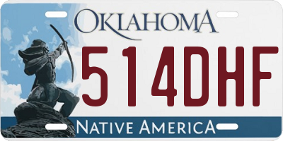 OK license plate 514DHF
