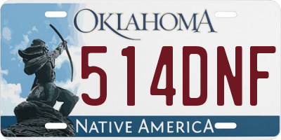 OK license plate 514DNF